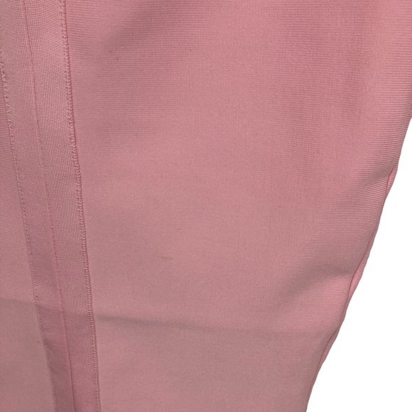 BCBGMAXAZRIA BUBBLE GUM PINK ASSYMETRICAL BODYCON DRESS, MEDIUM - Picture 4 of 6